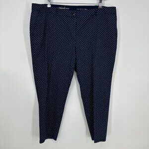 Talbots The Weekend Chino Pants 18WP Polka Dot High Rise Waist Navy Khaki Tan